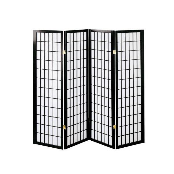 【KOEKI】和風衝立 JP-和風衝立4連こだま ブラック W1800×D20×H1500(mm)/新品/送料無料