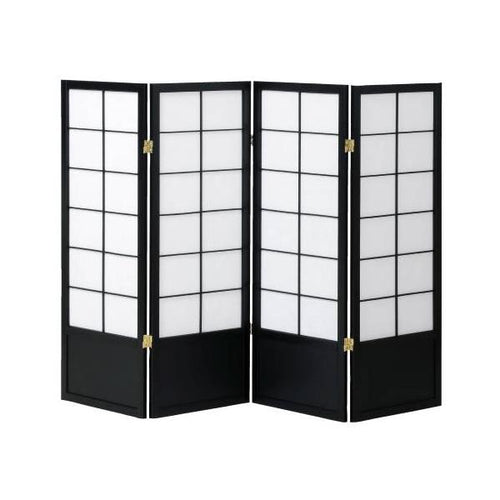 【KOEKI】和風衝立4連 JP-S120-4 ブラック W1800×D20×H1200(mm) /新品/送料無料