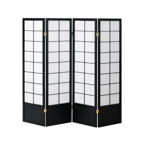 【KOEKI】和風衝立4連 JP-S150-4 ブラック W1800×D20×H1500(mm) /新品/送料無料