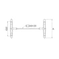 アルミダイキャスト長イス脚 サイズ：A560×高さ450mｍ迄指定可×間口(芯々)1300mm 品番：BT-S-560-B 塗装カラー：14 ポール：42φ