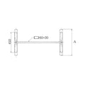 アルミダイキャスト長イス脚 サイズ：A580×高さ450mｍ迄指定可×間口(芯々)1300mm 品番：BT-SN-580-D-Btype 塗装カラー：D-14 ポール：80×25楕円パイプ