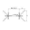 アルミダイキャストテーブル脚 ベースサイズ：A445×B220×高さ700mm迄指定可×間口（芯々）1000mm 品番：BT-V-300 塗装カラー：44 ポール：76φ