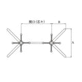 アルミダイキャストテーブル脚 ベースサイズ：A730×B365×高さ700mm迄指定可×間口（芯々）1000mm 品番：BT-V-500-L 塗装カラー：14 ポール：101φ