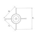 ハヤシ　アルミ鋳物テーブル脚 ベースサイズ：A555×B405×C405×高さ700mmまで指定可 品番：CN-550 塗装カラー：44 ポール：38φ