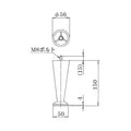 アルミダイキャストイス脚(1本） サイズ：高さ150×足下部50×径56 品番：SS-301-A 鏡面仕上げ プラパート付き